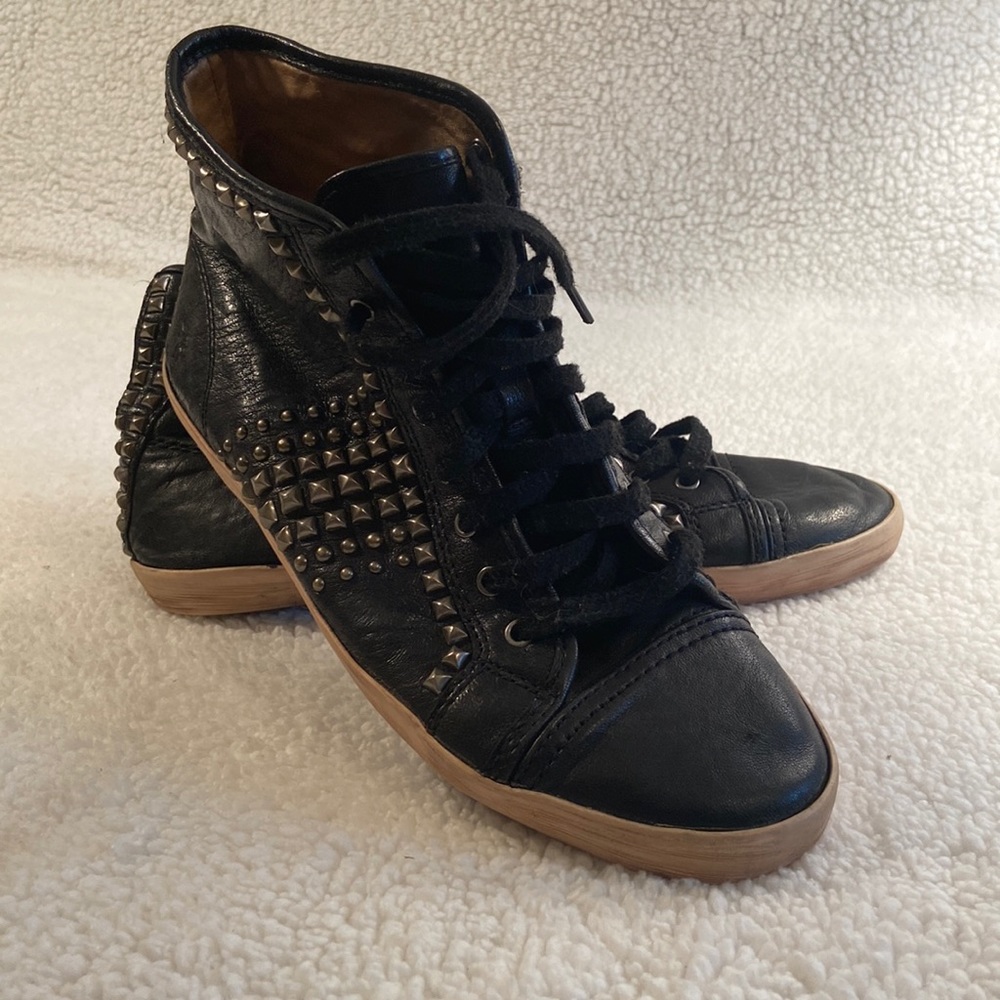 Frye Kira Biker High top sneakers.